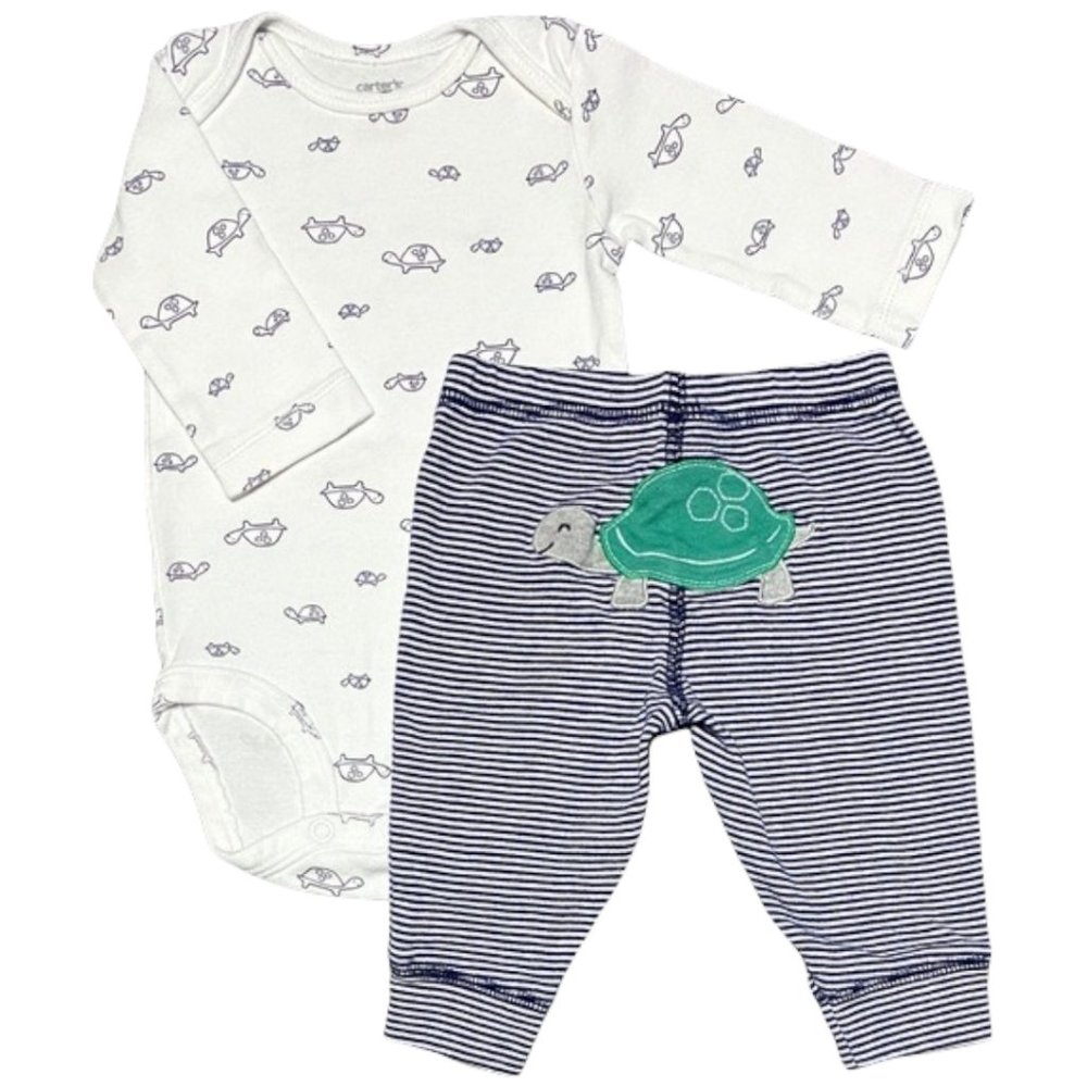 Carter’s Turtle Long-Sleeve Onesie & PJ Bottoms